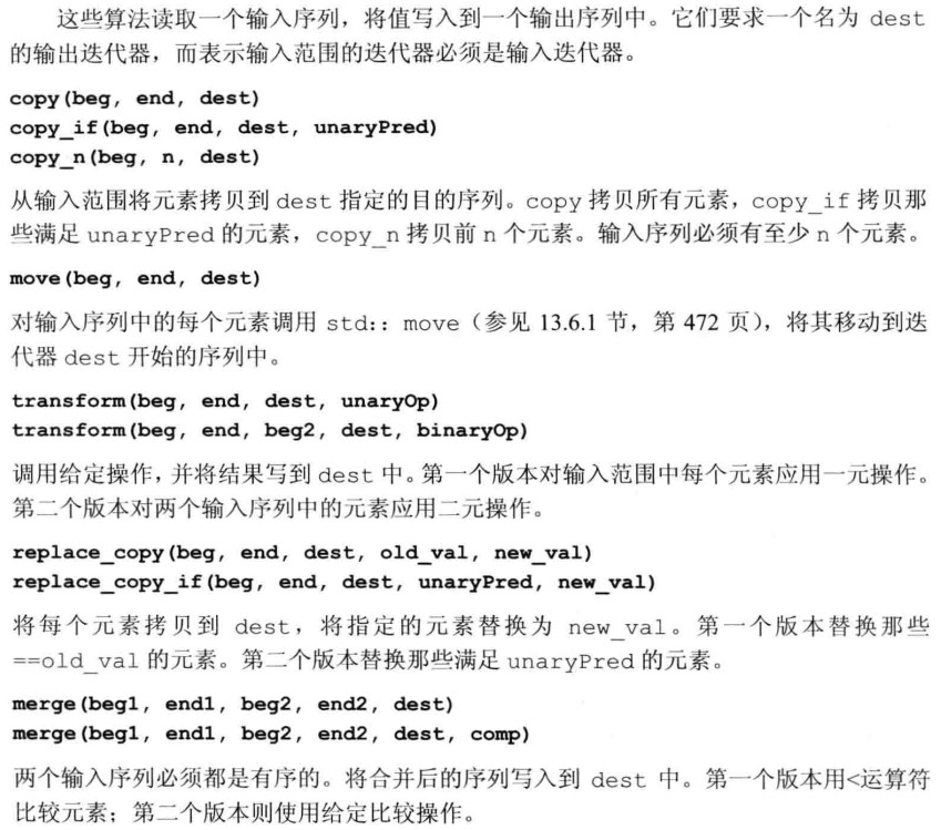 使用输入迭代器的写算法